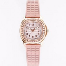 홍콩명품 [파텍필립] 여성용 아쿠아넛 5072R-001 마더 오브 펄 18k 로즈골드 35.6mm 오토매틱 Cal.324 타입 투톤 베이지 다이얼 pat2234  