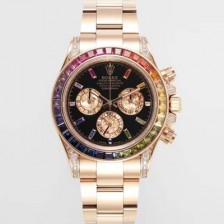 홍콩명품 [로렉스] 남성용 데이토나 레인보우 116598 RBOW 크로노그래프 18k 로즈골드 40mm 오토매틱 Cal.4130타입 블랙 다이얼 rol5433  