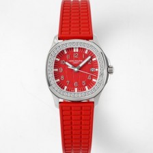 홍콩명품 [파텍필립] 여성용 아쿠아넛 5067A 35.6mm 스위스 쿼츠 E23-250 S C 무브먼트 레드 다이얼 pat2235  