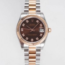 홍콩명품 [로렉스] 여성용 데이져스트 178271 플루티드 18k 로즈골드 31mm 오이스터 오토매틱 2236타입 브라운 다이얼 rol5442  