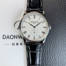 홍콩명품 [파텍필립] 남성용 칼라트라바 가죽줄 39mm 오토매틱 324 타입 화이트 다이얼 pat2247  