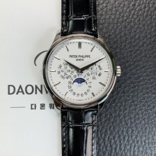 홍콩명품 [파텍필립] 남성용 퍼페추얼 캘린더 5140 가죽줄 40mm 오토매틱 Cal.240 타입 화이트 다이얼 pat2239  