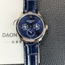 홍콩명품 [파텍필립] 남성용 퍼페추얼 캘린더 5140 가죽줄 40mm 오토매틱 Cal.240 타입 블루 다이얼 pat2240  