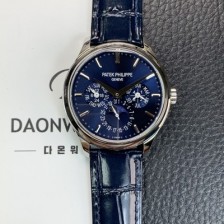 홍콩명품 [파텍필립] 남성용 퍼페추얼 캘린더 5140 가죽줄 40mm 오토매틱 Cal.240 타입 블루 다이얼 pat2241  