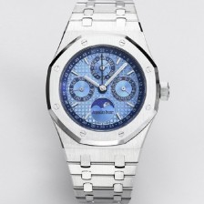 홍콩명품 [오데마피게] 남성용 로얄오크 26574 퍼페츄얼 캘린더 문페이즈 41mm 아이스블루 다이얼 신형 5134 오토매틱 무브먼트 aud4210  