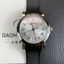 홍콩명품 [브레게] 남성용 마린 컬렉션 5817ST/12/5V8 빅데이트 UP!! 39MM 화이트 물결무늬 다이얼 Cal.517GG HG 오토매틱 무브먼트 brg03023  