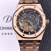 홍콩명품 [오데마피게] 남성용 하이엔드 로얄오크 15407OR.OO.1220OR.01 더블 밸런스 휠 오픈워크 18k 로즈골드 41mm 오토매틱 Cal.3132무브먼트 스켈레톤 다이얼 aud6586  