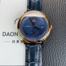 홍콩명품 [오메가] 남성용 드빌 스몰 434.53.41.20.03.001 세컨즈 마스터 크로노미터 18K 로즈골드 41mm 오토매틱 Cal.8802 타입 블루 다이얼 omg0217  