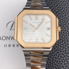 홍콩명품 [파텝필립] 남성용 큐비투스 데이트 Ref.5821 콤비 18K 로즈골드 45mm 오토매틱 Cal.26-330 SC 타입 화이트 다이얼 pat2260  
