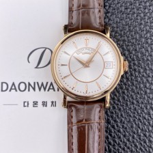 홍콩명품 [파텍필립] 남성용 칼라트라바 5153R 가죽줄 18K 로즈골드 38mm 오토매틱 Cal.324 타입 화이트 다이얼 pat2281  