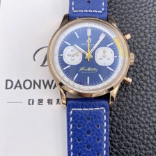 홍콩명품 [브라이틀링] 남성용 탑 타임 파우스토 코피 41mm 가죽줄 18K 로즈골드 오토매틱 7750타입 화이트 다이얼 bre6072  