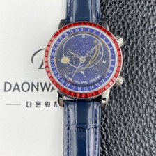 홍콩명품 [파텍필립] 남성용 그랜드 컴플리케이션 6104P 문페이즈 43mm 오토매틱 Cal.240 타입 블루 다이얼 pat2275  