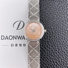 홍콩명품 
[디올] 여성용 라디드 사틴 25mm 다이아몬드 쿼츠 무브먼트 핑크 자게 다이얼 dio1009  