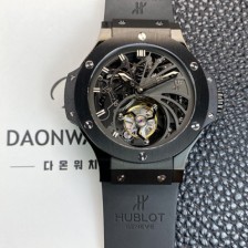 홍콩명품 [휴블렛] 남성용 빅뱅 블랙 PVD 코팅 투어빌론 탑재 무브먼트 스켈레톤 다이얼 hub2154  