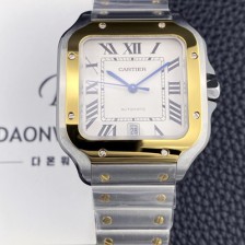 홍콩명품 [까르띠에] 남성용 산토스 드 까르띠에 워치 W2SA0009 라지 39.8mm 18K 옐우골드 오토매틱 9015 무브먼트 화이트 다이얼 car69391  