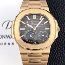 홍콩명품 [파텍필립] 남성용 하이엔드 노틸러스 5712/1R-001 문페이즈 오토매틱 Cal.240 PS 타입 40mm 메탈줄 브라운 다이얼 pat2283  