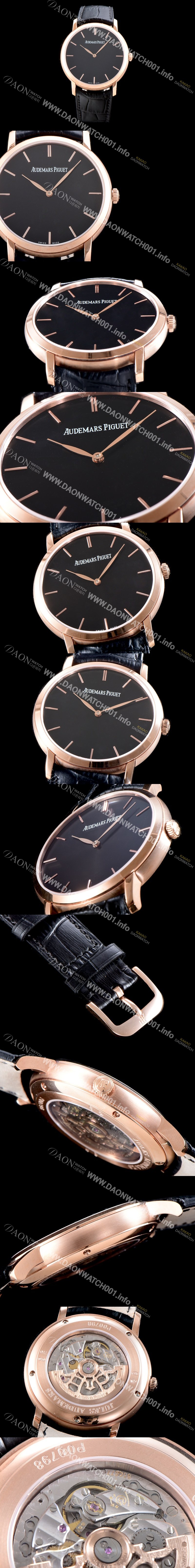 홍콩명품 [오데마피게] 남성용 줄스 오데마 15180OR.OO.A002CR.01 18K로즈골드 케이스 블랙 다이얼 오토매틱 무브먼트 AUD0414