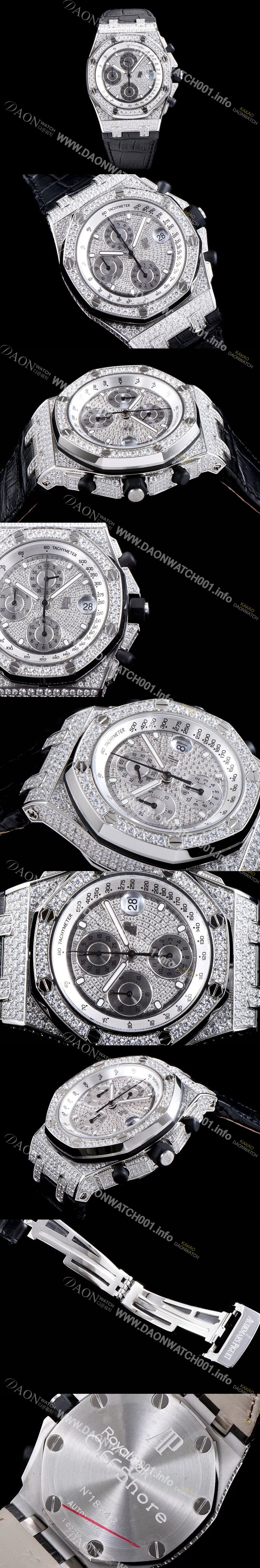 홍콩명품 [오데마피게] 남성용 로얄오크 오프쇼어 26067BC.ZZ.D002CR.01 크로노그래프 럭셔리다이아 풀페이버 다이아몬드 다이얼 오토매틱 무브먼트 AUD0401