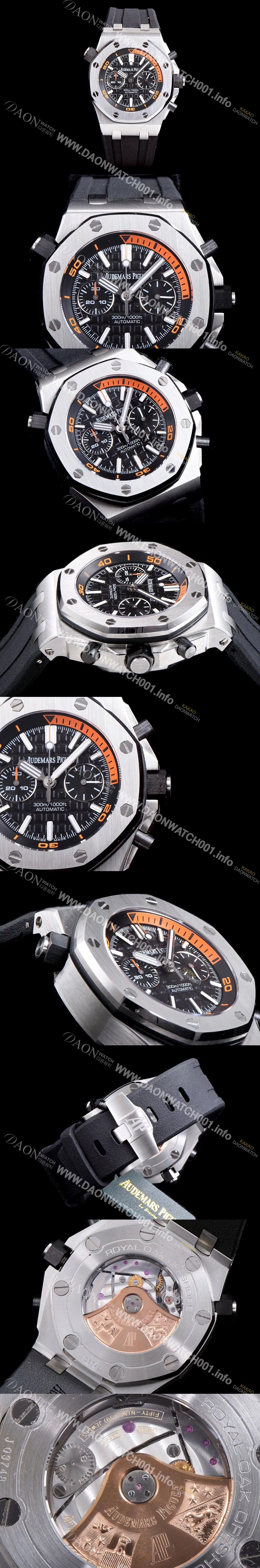 홍콩명품 [오데마피게] 남성용 로얄오크 오프쇼어 다이버 26703ST.OO.A027CA.01 1:1 베스트 에디션 크로노그래프 블랙 러버 스트랩 오토매틱 무브먼트 AUD0220