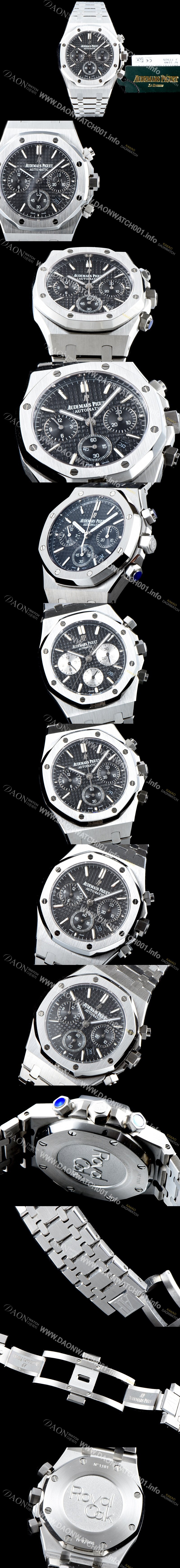 홍콩명품 [오데마피게] 남성용 신상 업데이트! 로얄오크 오프쇼어 26320ST.OO.1220ST.01 크로노그래프 블랙 와플 다이얼 브레이슬릿 오토매틱 무브먼트 AUD0202