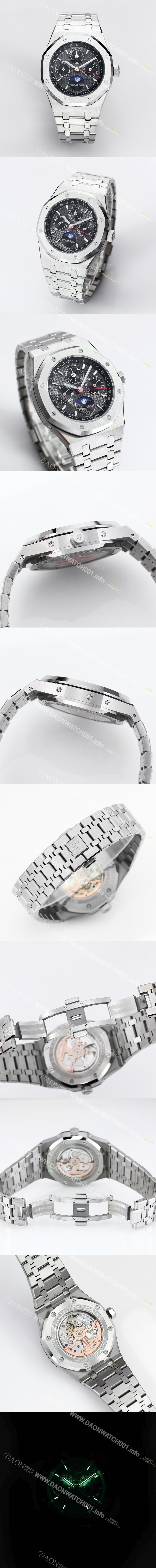 홍콩명품 [오데마피게] 남성용 로얄오크 26574 퍼페츄얼 캘린더 문페이즈 41mm 다크 그레이 다이얼 신형 5134 오토매틱 무브먼트 AUD4206