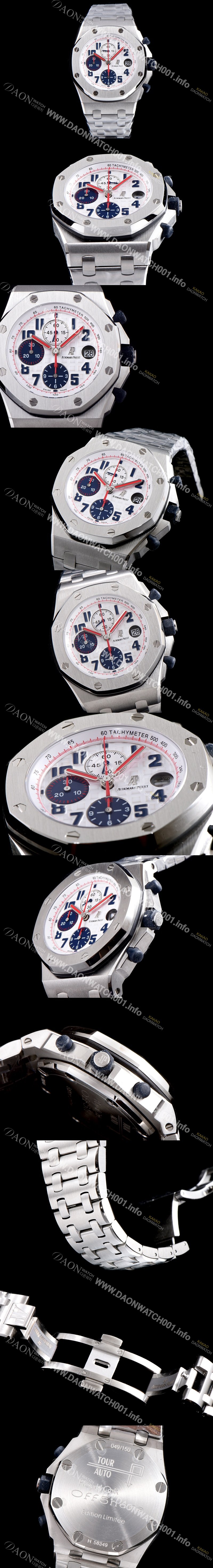 홍콩명품 [오데마피게] 남성용 로얄오크 오프쇼어 26170ST.OO.D101CR.02 판다 다이얼 에디션!!크로노그래프 화이트 와플 다이얼 브레이슬릿 오토매틱 무브먼트 AUD0214