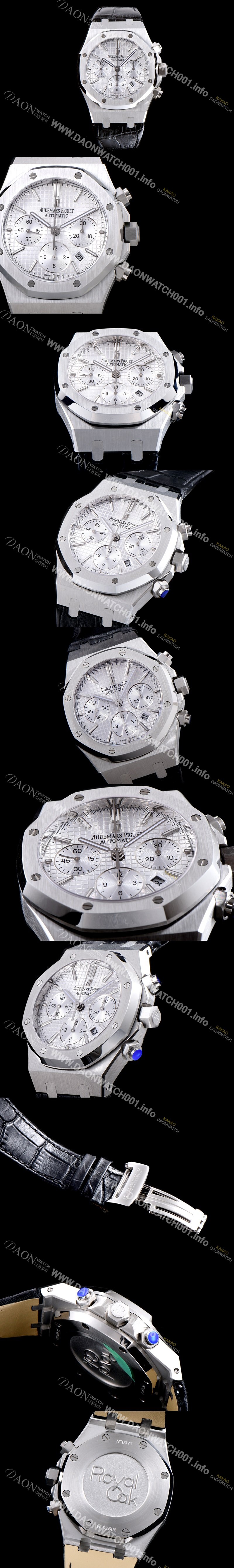 홍콩명품 [오데마피게] 남성용 로얄오크 데일리워치 강추!! 26320ST.OO.1220ST.02 크로노그래프 화이트 실버 와플 다이얼 신형 ETA 7750B-2 신형 레귤레이터 무브먼트 AUD0200