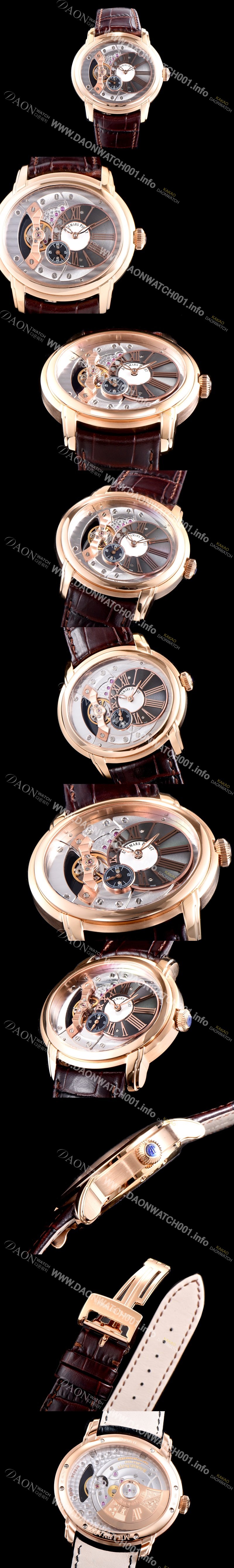 홍콩명품 [오데마피게] 남성용 밀레어리 최신형 업그레이드 모델 15350OR.OO.D093CR.01 18K 로즈골드 칼리버 4101 실버 스켈레톤 다이얼 오토매틱 무브먼트 AUD0100