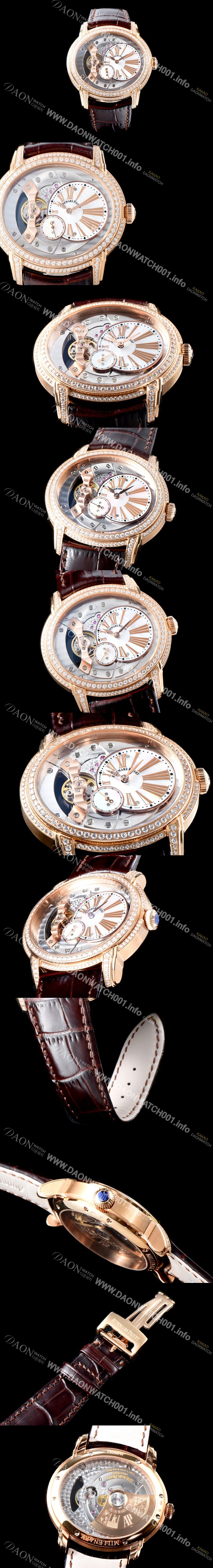 홍콩명품 [오데마피게] 남성용 밀레어리 럭셔리 베젤 투라인 77247OR.ZZ.A812CR.01 18K 로즈골드 실버&골드 스켈레톤 다이얼 오토매틱 무브먼트 AUD0115