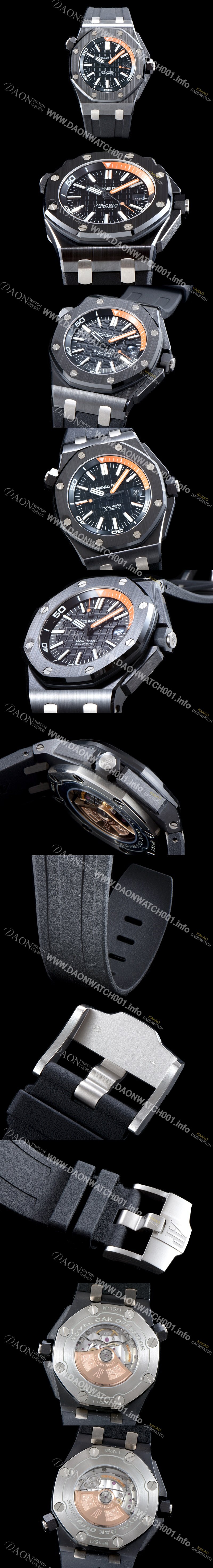 홍콩명품 [오데마피게] 남성용 블랙 세라믹 다이버!!로얄오크 오프쇼어15707CE.OO.A002CA.01 블랙 와플 다이얼 오토매틱 무브먼트 AUD0101