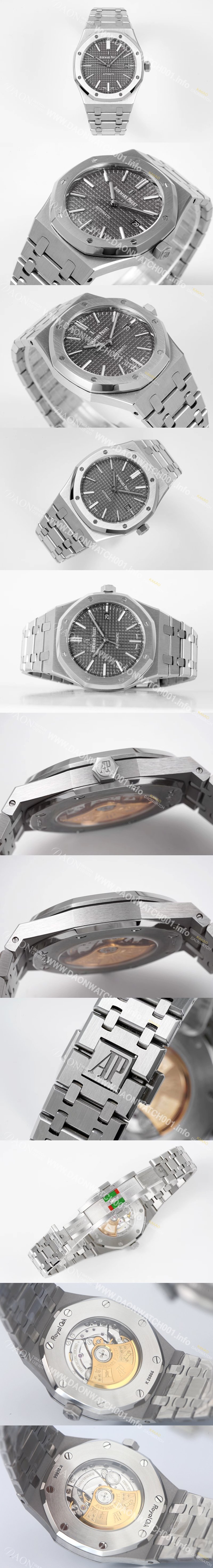 홍콩명품 [오데마피게] 남성용 하이엔드 로얄오크 15400ST.OO.1220ST.04 오토매틱 Cal.3120타입 41mm 그레이 와플 다이얼 aud6565