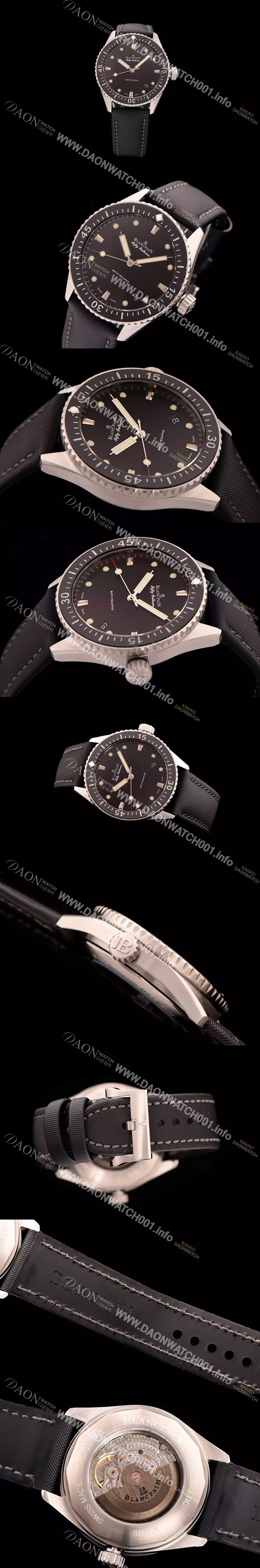 홍콩명품 [블랑팡] 남성용 5000-0130-B52 A 피프티패덤즈 다이버 블랙다이얼 BLA42020