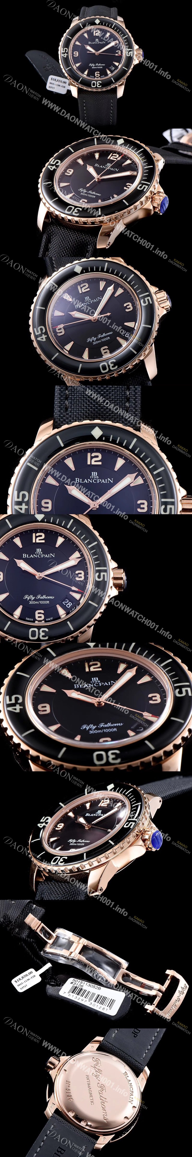 홍콩명품 [블랑팡] 남성용 피프티 패던스 베스트 에디션 로즈골드 블랙 다이얼 BLA4210