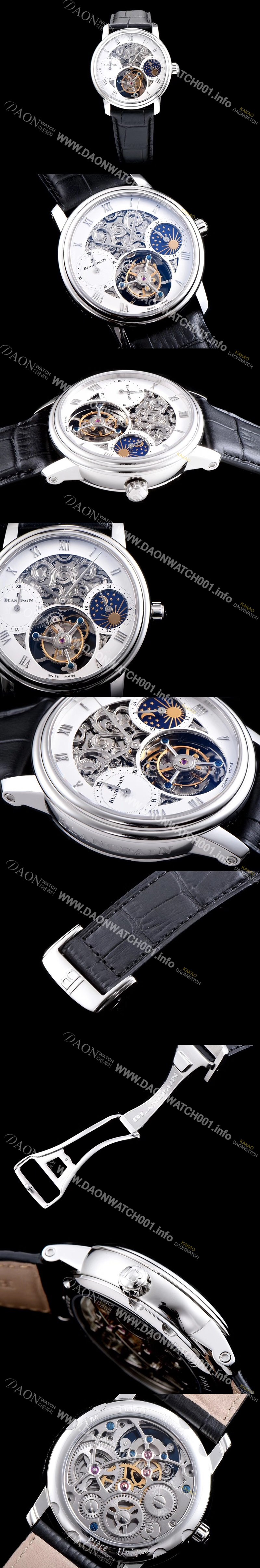 홍콩명품 [블랑팡] 남성용 VIP타입 리얼 뚜르비용 화이트 다이얼 투어빌론 무브먼트 BLA4200