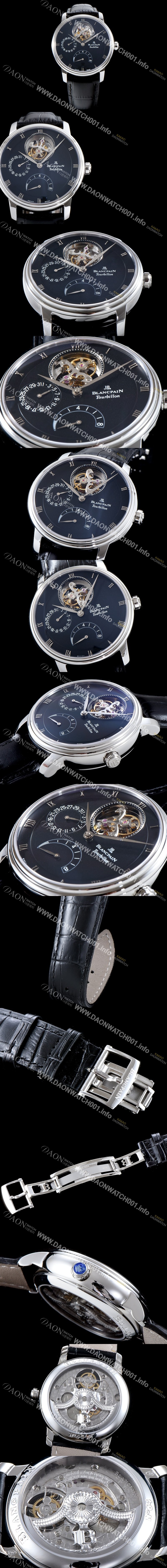 홍콩명품 [블랑팡] 남성용 빌레레 클래식 6900-3430-55b 투어빌론 블랙 다이얼 BLA4201