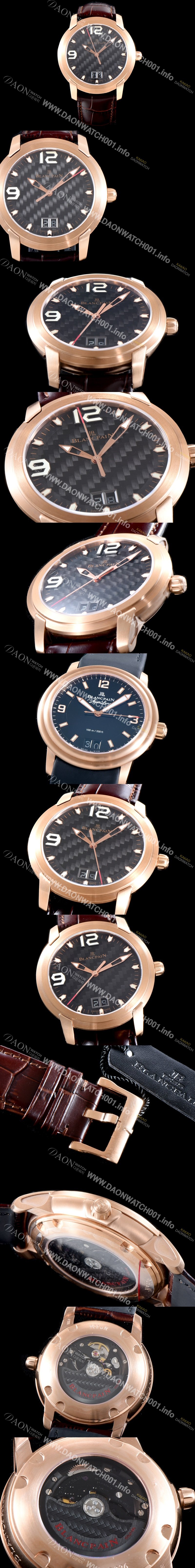 홍콩명품 [블랑팡] 남성용 L-에볼루션 R10-1103-53B 그랑데 빅데이트 타입 UP!! 고급스러운 18K로즈골드 케이스 블랙 텍스쳐드 다이얼 Cal.6950 오토매틱 무브먼트 BLA4202