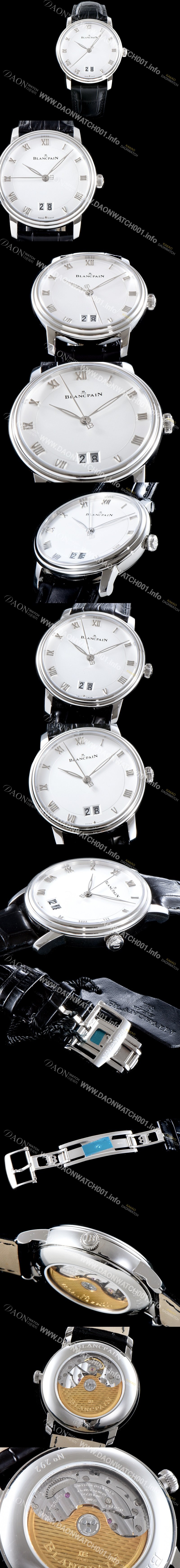 홍콩명품 [블랑팡] 남성용 빌레레 6669-1127-55B 그랑데 라지 데이트 울트라 슬림 40MM UP!! 화이트 다이얼 Cal.6950 오토매틱 무브먼트 BLA4200