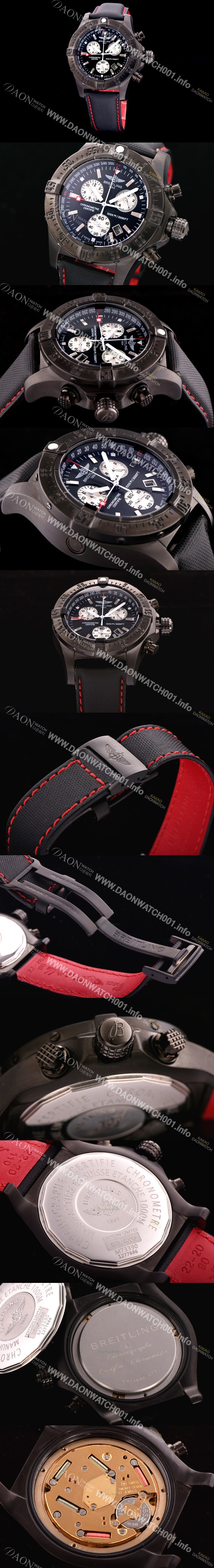 홍콩명품 [브라이틀링] 남성용 원드라이더 44mm 크로노그라프 쿼츠 블랙다이얼 BRE0401