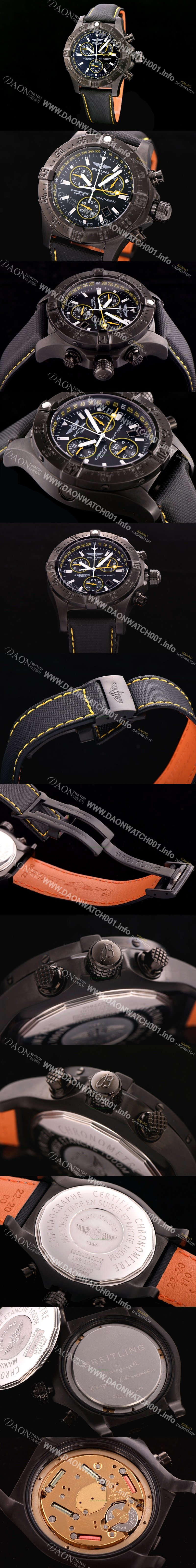 홍콩명품 [브라이틀링] 남성용 원드라이더 44mm 크로노그라프 쿼츠 블랙다이얼 BRE0400