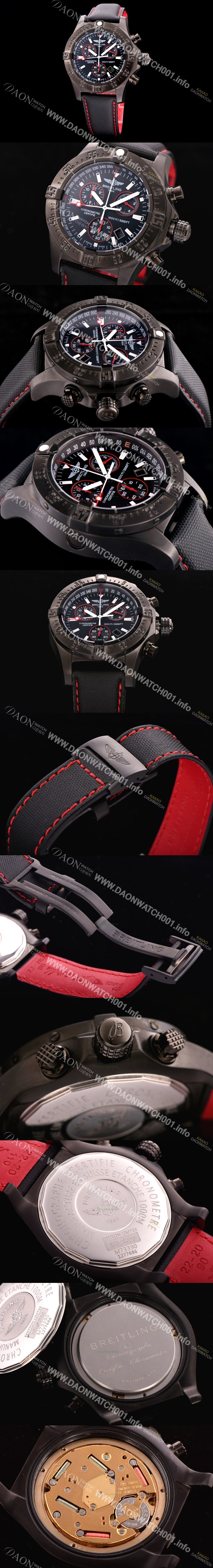 홍콩명품 [브라이틀링] 남성용 원드라이더 44mm 크로노그라프 쿼츠 블랙다이얼 BRE0440