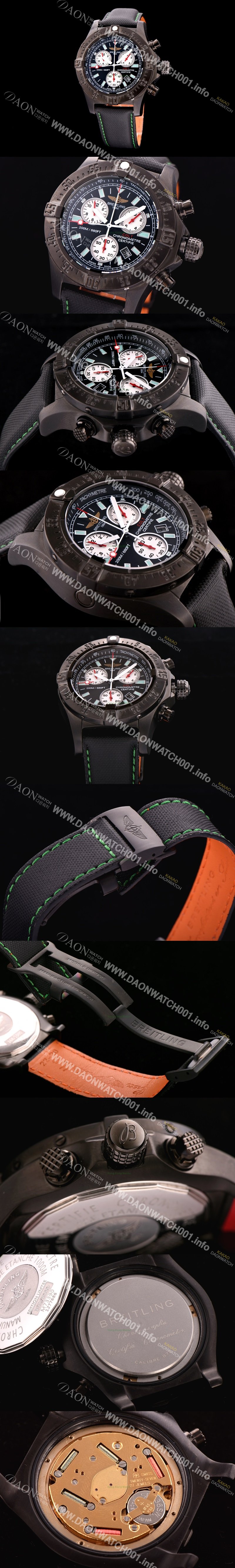 홍콩명품 [브라이틀링] 남성용 원드라이더 44mm 크로노그라프 쿼츠 블랙다이얼 BRE0442