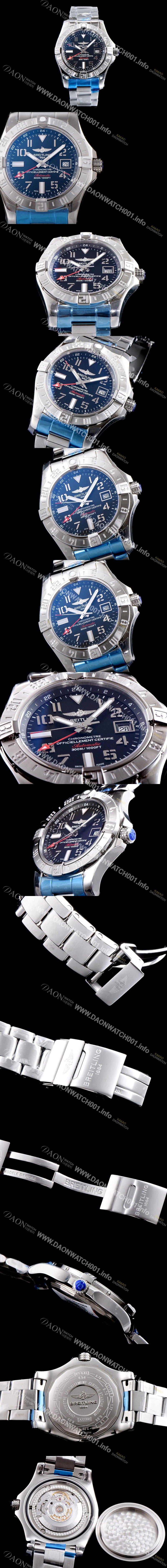 홍콩명품 [브라이틀링] 남성용 어벤져II A3239011|BC34|170A 씨 울프 크로노미터 블랙 다이얼 브레이슬릿 오토매틱 무브먼트 BRE0205