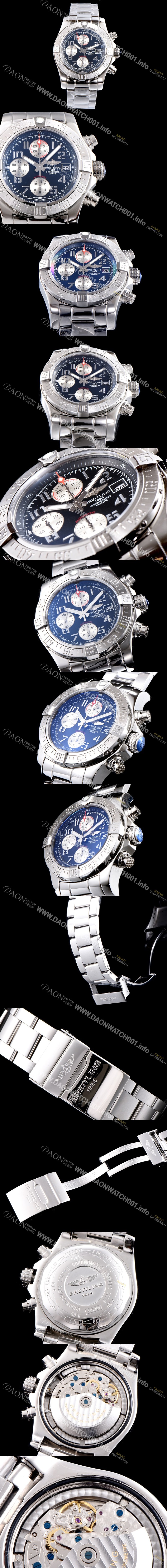 홍콩명품 [브라이틀링] 남성용 슈퍼 어벤져II A1338111|BC33|170A 크로노그래프 블랙 다이얼 브레이슬릿 오토매틱 무브먼트 BRE0250