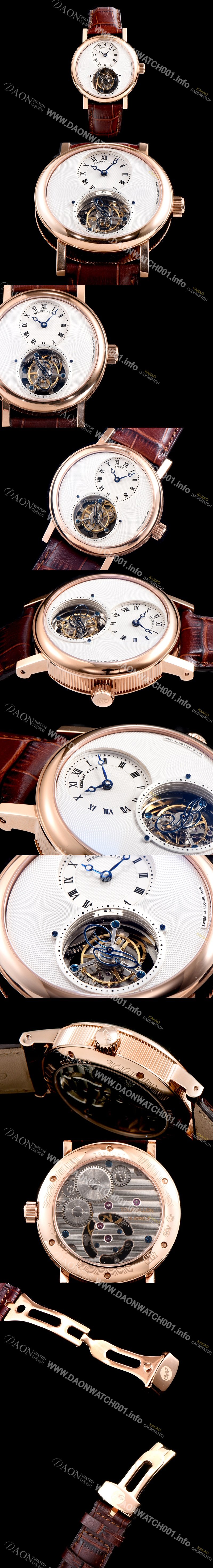 홍콩명품 [브레게] 남성용 클래식 그랜드 컴플리케이션 5357BA/1B/9V6 리얼 뚜르비용 데이일워치!! 18K 로즈골드 화이트 실버 텍스쳐드 다이얼 투어빌론 탑재 무브먼 BRG0400