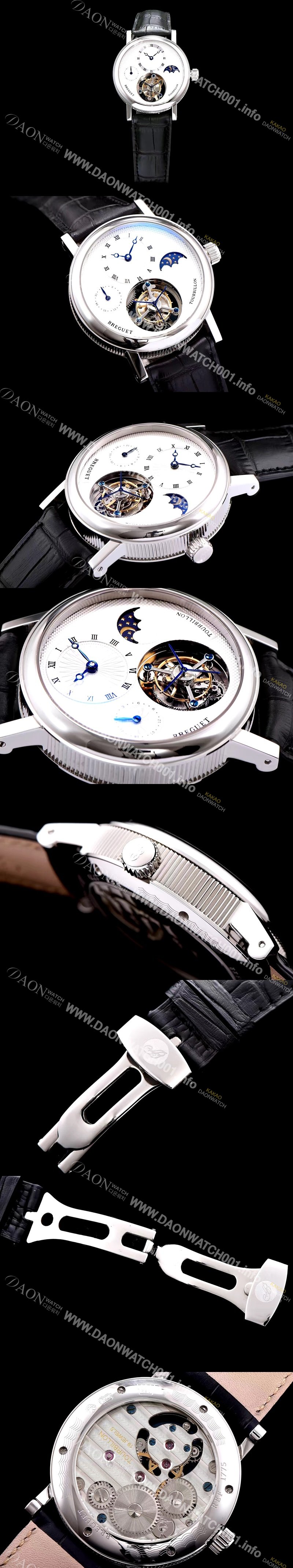 홍콩명품 [브레게] 남성용 클래식 그랜드 컴플리케이션 5357PT/1B/9V6 리얼 뚜르비용 최신버전 업그레이드형!! 문페이즈 화이트 실버 텍스쳐드 다이얼 투어빌론 탑재 무브먼 BRG0405