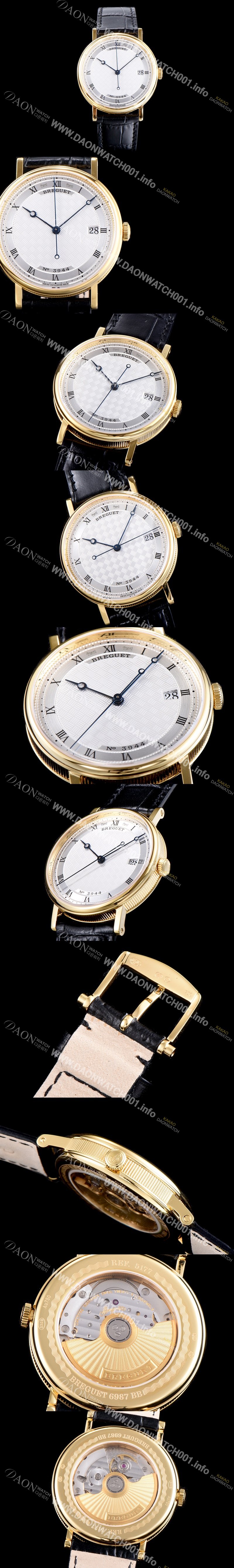 홍콩명품 [브레게] 남성용 클래식 No.3944 최신버전 업그레이드형 5177BA/12/9V6 18K 옐로우 골드 실버 텍스쳐드 다이얼 오토매틱 무브먼트 BRG0440