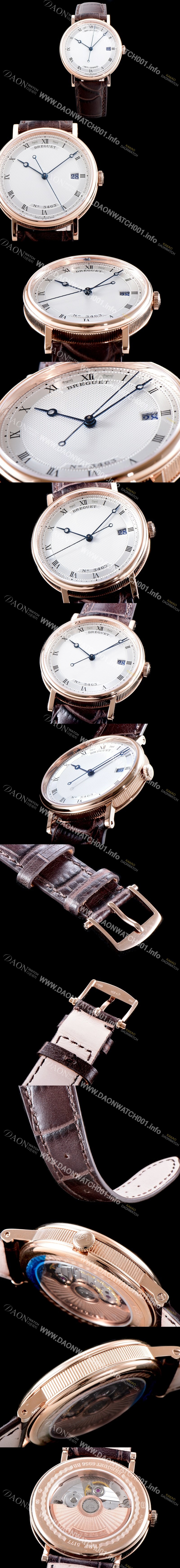 홍콩명품 [브레게] 남성용 클래식 No.3463 최신버전 업그레이드형 5157BR/11/9V6 18K 로즈 골드 실버 텍스쳐드 다이얼 오토매틱 무브먼트 BRG0441