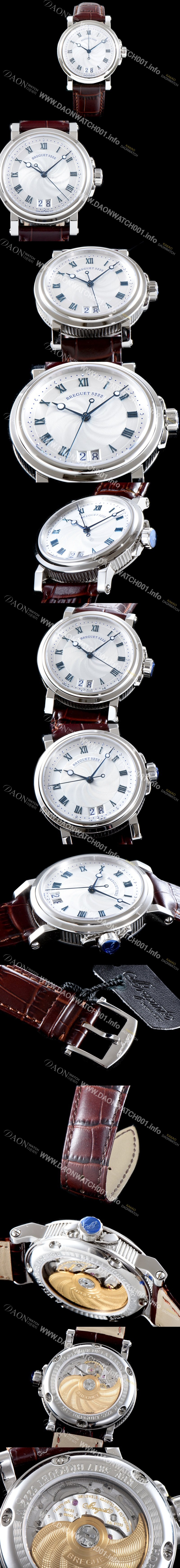 홍콩명품 [브레게] 남성용 마린 컬렉션 5817ST/12/5V8 빅데이트 UP!! 39MM 화이트 물결무늬 다이얼 Cal.517GG HG 오토매틱 무브먼트 BRG0427