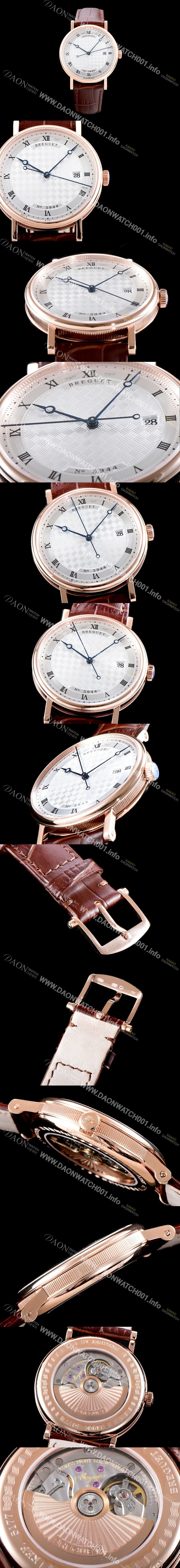 홍콩명품 [브레게] 남성용 인기제품 클래식 5177BR/12/9V6 38mm 오토매틱 신제품!! 18K 로즈골드 실버 길로쉐 패턴 다이얼 오토매틱 무브먼트 BRG0410