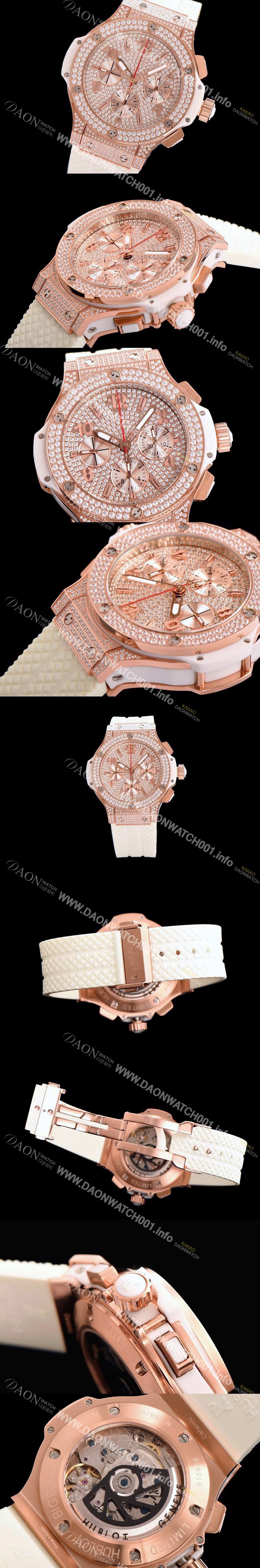 홍콩명품 [휴블렛] 남성용 빅뱅 크로노그래프 다이아몬드 다이얼 오토매틱 무브먼트 HUB0435